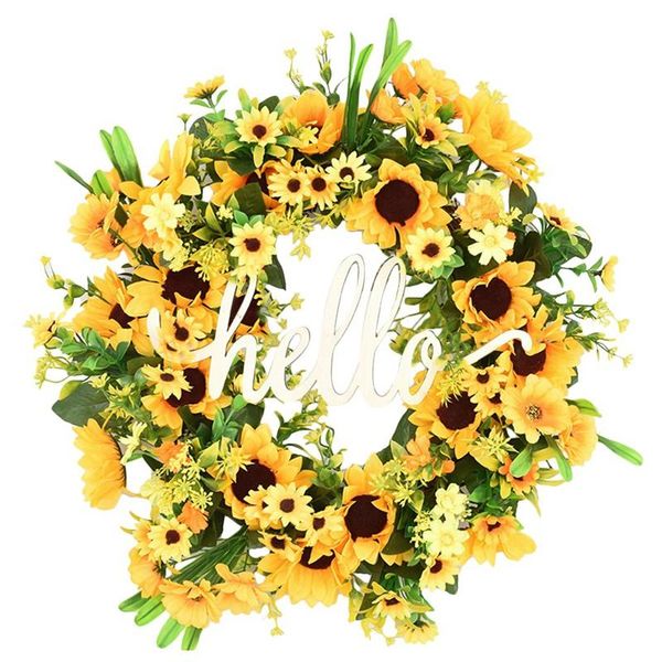 artificial sunflower summer wreath wedding wreath with yellow sunflower and green leaves for front door wall home decor
artificial sunflower summer wreath wedding wreath with yellow sunflower and green leaves for front door wall home decor