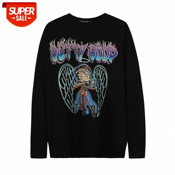 character printing long-sleeved t-shirt men's american loose round neck compassionate flow bottoming shirt #kg8a, White;black
character printing long-sleeved t-shirt men's american loose round neck compassionate flow bottoming shirt #kg8a, White;black