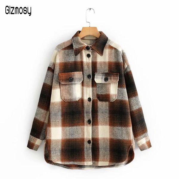 women's jackets 2021 autumn winter women patchwork plaid brown jacket female fashion casual pockets turn-down collar coat ca3391, Black;brown
women's jackets 2021 autumn winter women patchwork plaid brown jacket female fashion casual pockets turn-down collar coat ca3391, Black;brown