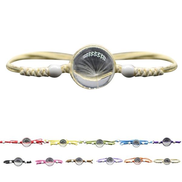 charm bracelets weave rope bracelet adjustable natural dandelion pendant clear glass ball bangles for women, Golden;silver
charm bracelets weave rope bracelet adjustable natural dandelion pendant clear glass ball bangles for women, Golden;silver