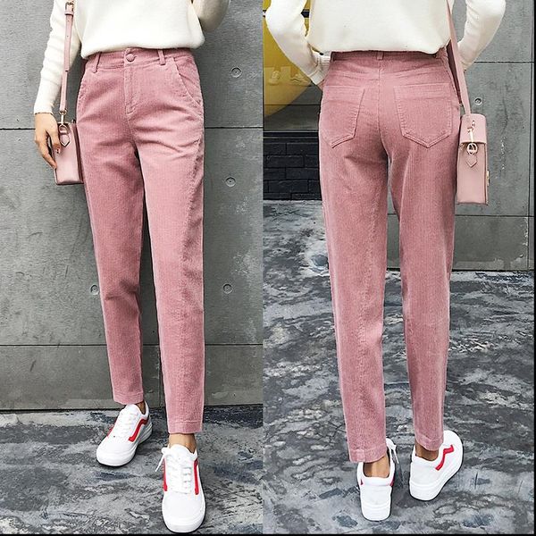 women corduroy pants 2020 autumn winter fashion vintage solid casual pleated high waist harem pant women corduroy trousers, Black;white
women corduroy pants 2020 autumn winter fashion vintage solid casual pleated high waist harem pant women corduroy trousers, Black;white