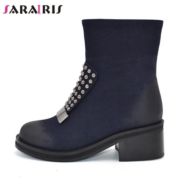 boots sarairis fashion solid metal decoration zip square med heels shoes woman casual women's winter ankle big size 35-42, Black
boots sarairis fashion solid metal decoration zip square med heels shoes woman casual women's winter ankle big size 35-42, Black