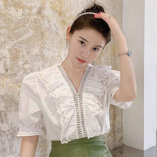 women's blouses & shirts elegant white shirt puff sleeve lace patchwork blouse ladies v-neck loose hollow out female ruffled
women's blouses & shirts elegant white shirt puff sleeve lace patchwork blouse ladies v-neck loose hollow out female ruffled