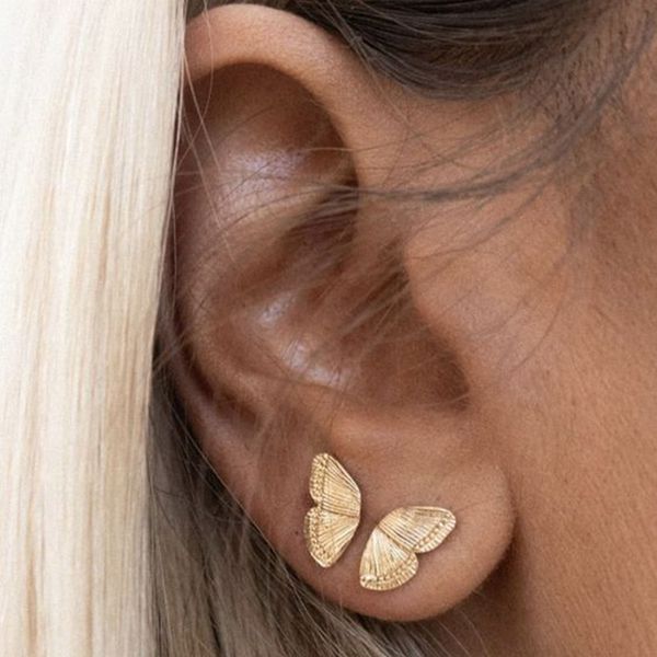 original half of butterfly studs earrings for women vintage gold tone metal charming earrings jewelry, Golden
original half of butterfly studs earrings for women vintage gold tone metal charming earrings jewelry, Golden