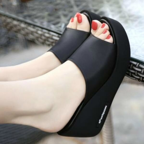 buy summer fashion pu learn leisure shoes women platform wiggen fish mouth sandal thick bottom slippers, Black
buy summer fashion pu learn leisure shoes women platform wiggen fish mouth sandal thick bottom slippers, Black