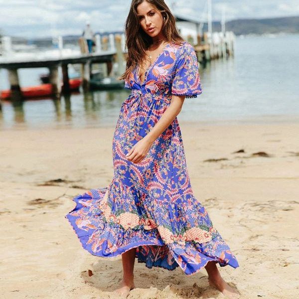 2021 new rayon cotton floral printed maxi dresses women vintage v neck long summer dress vestidos beach wear femme robe wlc1, White
2021 new rayon cotton floral printed maxi dresses women vintage v neck long summer dress vestidos beach wear femme robe wlc1, White