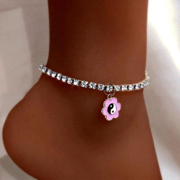 anklets boho women's rhinestone tennis chain anklet simple enamel flower yin yang barefoot bracelet beach foot jewelry gifts, Red;blue
anklets boho women's rhinestone tennis chain anklet simple enamel flower yin yang barefoot bracelet beach foot jewelry gifts, Red;blue