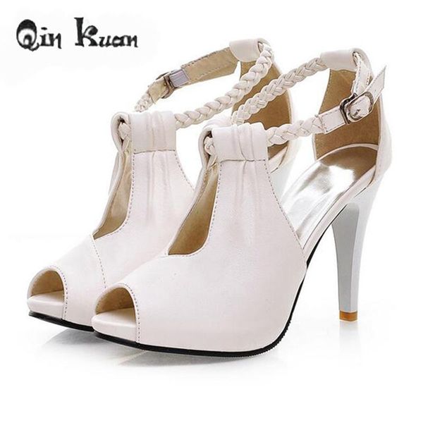 sandals qin kuan women high heels summer peep toe shoes fashion design female party plus size 32-43, Black
sandals qin kuan women high heels summer peep toe shoes fashion design female party plus size 32-43, Black
