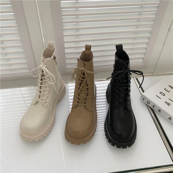 boots dxfan round toe lace up cross-tied women 2021 brand design side zip chunky platform motorcycle shoes, Black
boots dxfan round toe lace up cross-tied women 2021 brand design side zip chunky platform motorcycle shoes, Black