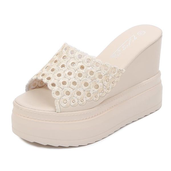 slippers solid sandals wedges high heels modern hollow out summer open toe office lady shoes women fashion slides g0010, Black
slippers solid sandals wedges high heels modern hollow out summer open toe office lady shoes women fashion slides g0010, Black