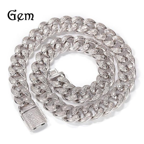 chains 15mm micro inlaid cz iced out cuban chain bracelet for men and women hip hop clavicle jewelry accessories, Silver
chains 15mm micro inlaid cz iced out cuban chain bracelet for men and women hip hop clavicle jewelry accessories, Silver