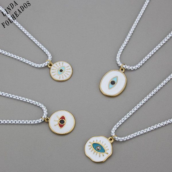 pendant necklaces design eyes color dripping technology ins salling stainless steel pendants chains gold-plated necklace gift, Silver
pendant necklaces design eyes color dripping technology ins salling stainless steel pendants chains gold-plated necklace gift, Silver