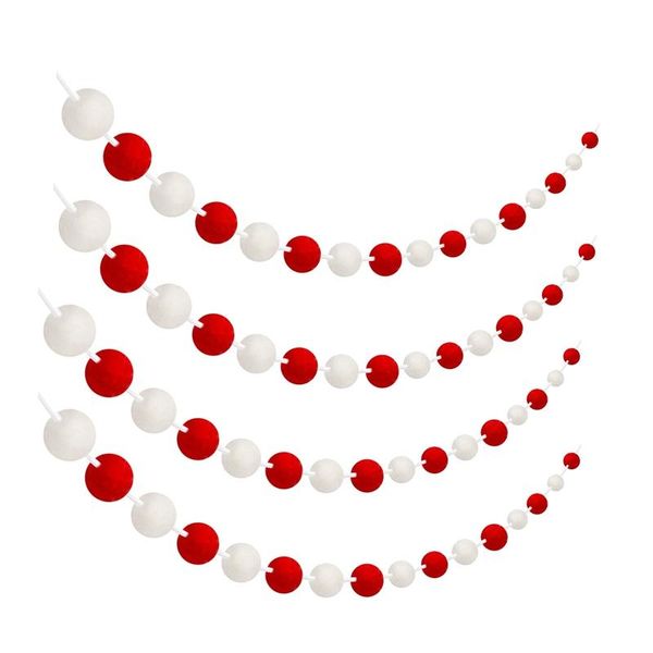 decorative objects & figurines 4pieces felt ball garlands 6.5 feet long 30 balls hanging garland banner for wedding party decoration 
decorative objects & figurines 4pieces felt ball garlands 6.5 feet long 30 balls hanging garland banner for wedding party decoration