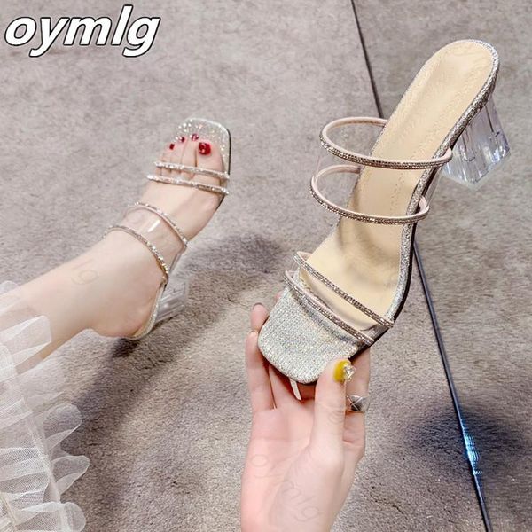 slippers 2021 summer fashion crystal heel strip rhinestone transparent tape middle thick women's shoes, Black
slippers 2021 summer fashion crystal heel strip rhinestone transparent tape middle thick women's shoes, Black