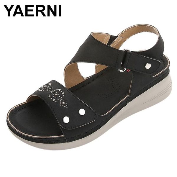 yaerni women sandals summers shoes casual platform wedges hook loop ladies fashion retro footwear comfortable woman shoe new2021, Black 
yaerni women sandals summers shoes casual platform wedges hook loop ladies fashion retro footwear comfortable woman shoe new2021, Black