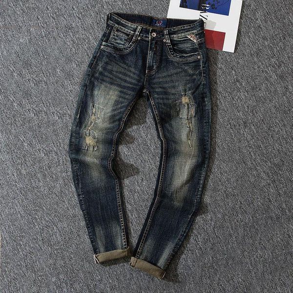 men's jeans european vintage fashion men retro black blue elastic slim fit ripped embroidery designer casual denim pants
men's jeans european vintage fashion men retro black blue elastic slim fit ripped embroidery designer casual denim pants