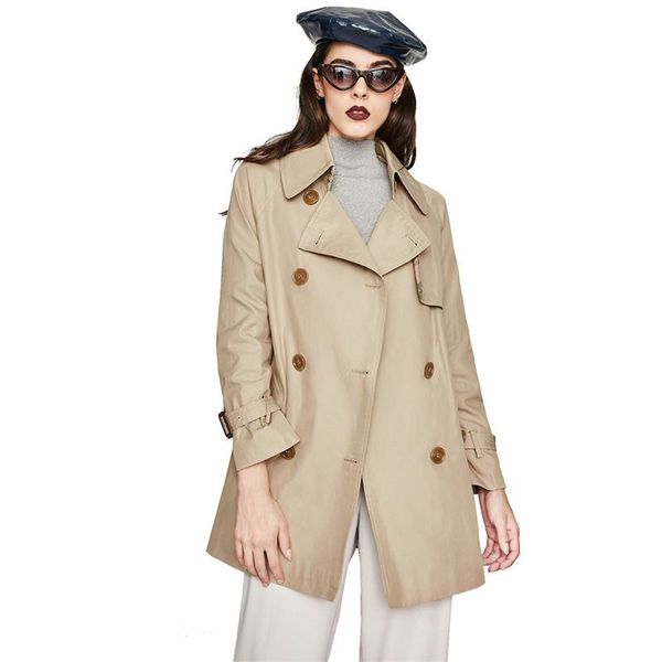 women's trench coats fashion high waterproof cotton double-breasted short coat outerwear quality, Tan;black
women's trench coats fashion high waterproof cotton double-breasted short coat outerwear quality, Tan;black