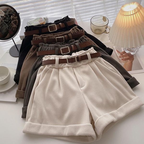 women's shorts women fashion casual ladies autumn winter korean high waist a-line belts elastic corduroy short female streetwear, White;black
women's shorts women fashion casual ladies autumn winter korean high waist a-line belts elastic corduroy short female streetwear, White;black