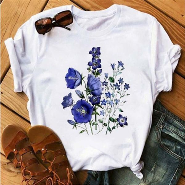 women's t-shirt ladies kawaii fashion flower print graphic korean harajuku short sleeve women, White
women's t-shirt ladies kawaii fashion flower print graphic korean harajuku short sleeve women, White