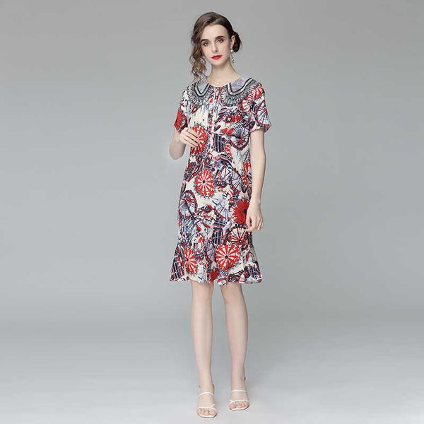 women summer designer elegant printting short sleeve cocktail party robe female vintage pencil fishtail dress vestidos 210525, Black;gray
women summer designer elegant printting short sleeve cocktail party robe female vintage pencil fishtail dress vestidos 210525, Black;gray