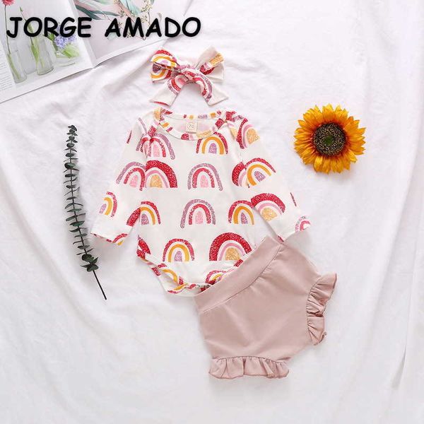 wholesale spring baby girl sets rainbow plaid long sleeve romper + shorts bow headwear 3-piece set e100228 210610, White
wholesale spring baby girl sets rainbow plaid long sleeve romper + shorts bow headwear 3-piece set e100228 210610, White