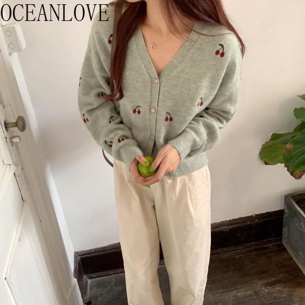 women's knits & tees oceanlove v neck cherry caridigans mujer single breasted 2021 autumn winter sweet woman sweaters vintage korean ch, White
women's knits & tees oceanlove v neck cherry caridigans mujer single breasted 2021 autumn winter sweet woman sweaters vintage korean ch, White