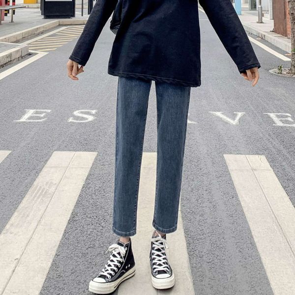 in spring and autumn, tube elastic thin, loose, high waist women's jeans, pants plush, Blue
in spring and autumn, tube elastic thin, loose, high waist women's jeans, pants plush, Blue