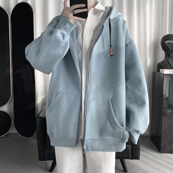 men's cardigan 2021 spring new youth solid color hooded et loose casual sweater, Black
men's cardigan 2021 spring new youth solid color hooded et loose casual sweater, Black