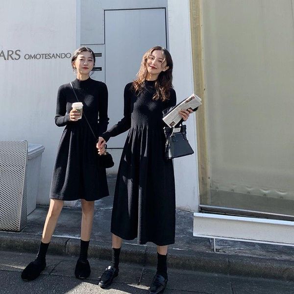 casual dresses 2021 women autumn winter korean slim a-line sweater female long sleeve party knitted vestidos a74, Black;gray
casual dresses 2021 women autumn winter korean slim a-line sweater female long sleeve party knitted vestidos a74, Black;gray