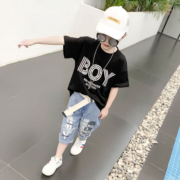 boys' short sleeve suit summer clothing 2021 new children's letter boy two piece set, White
boys' short sleeve suit summer clothing 2021 new children's letter boy two piece set, White