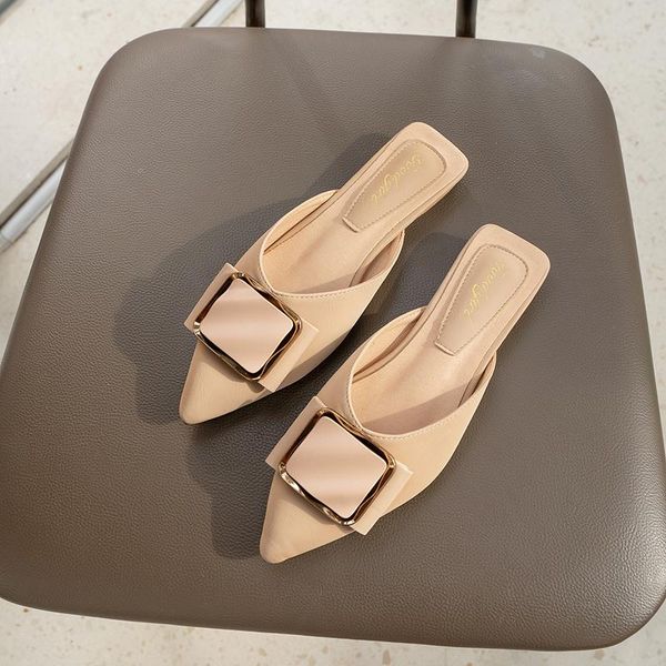 slippers ladies half 2021 fashion lazy cover toe leather pointed flat mules metal buckle sandals and, Black
slippers ladies half 2021 fashion lazy cover toe leather pointed flat mules metal buckle sandals and, Black