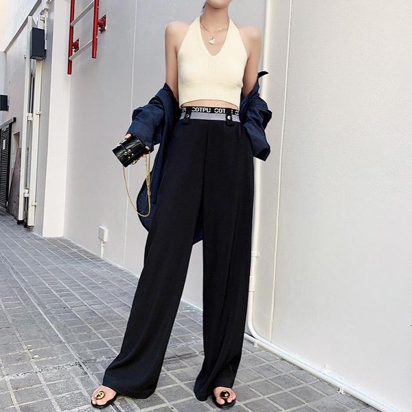 women's pants & capris casual high waist loose wide leg for women spring summer female floor-length black suits ladies trousers, Black;white
women's pants & capris casual high waist loose wide leg for women spring summer female floor-length black suits ladies trousers, Black;white