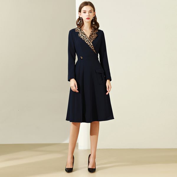autumn fashion new women's party vintage elegant chic leopard print lapel stitching pleated midi dress 0lil, Black;gray
autumn fashion new women's party vintage elegant chic leopard print lapel stitching pleated midi dress 0lil, Black;gray