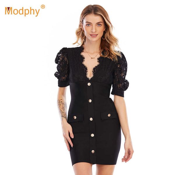 summer black lace bandage dress women's short sleeve button bodycon club celebrity evening party vestido 210527, Black;gray
summer black lace bandage dress women's short sleeve button bodycon club celebrity evening party vestido 210527, Black;gray