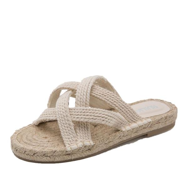woman fisherman slippers beige rope braided flat heel sandals summer non-slip beach casual shoes slip-on indoor slides, Black
woman fisherman slippers beige rope braided flat heel sandals summer non-slip beach casual shoes slip-on indoor slides, Black