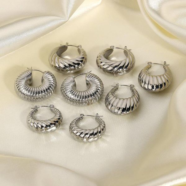 hoop & huggie silver color titanium stainless steel metal earrings large croissant snail shell hollow, Golden;silver
hoop & huggie silver color titanium stainless steel metal earrings large croissant snail shell hollow, Golden;silver