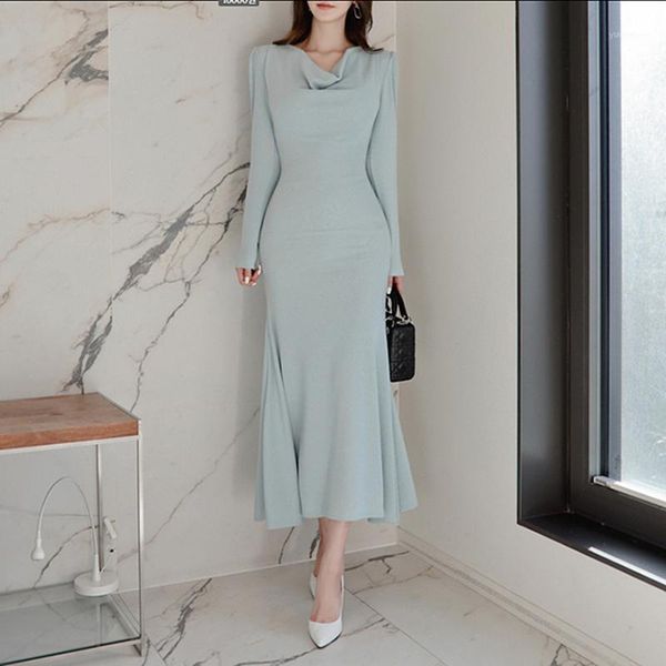 women solid color pullover mermaid dress 2021 autumn fashion v-neck long sleeve slim bodycon female casual clothing dresses, Black;gray
women solid color pullover mermaid dress 2021 autumn fashion v-neck long sleeve slim bodycon female casual clothing dresses, Black;gray