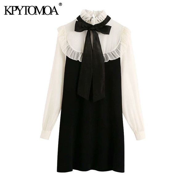 kpytomoa women fashion with tied organza patchwork knitted mini dress vintage high collar long sleeve female dresses mujer 210306, Black;pink
kpytomoa women fashion with tied organza patchwork knitted mini dress vintage high collar long sleeve female dresses mujer 210306, Black;pink