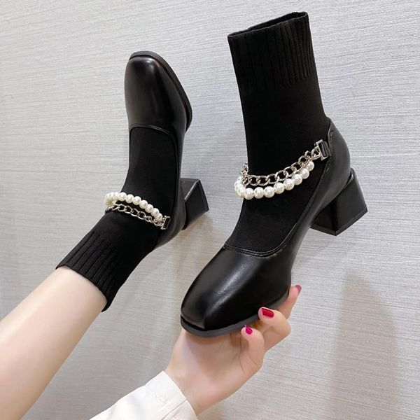 boots lady women shoes autumn winter footwear boots-women 2021 high heel med rubber ankle rock chain square toe pu slip-on soli, Black
boots lady women shoes autumn winter footwear boots-women 2021 high heel med rubber ankle rock chain square toe pu slip-on soli, Black