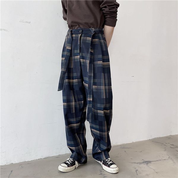 men's pants men high waist casual loose straight suit male vintage fashion plaid long trousers japan korea style pant devn, Black
men's pants men high waist casual loose straight suit male vintage fashion plaid long trousers japan korea style pant devn, Black