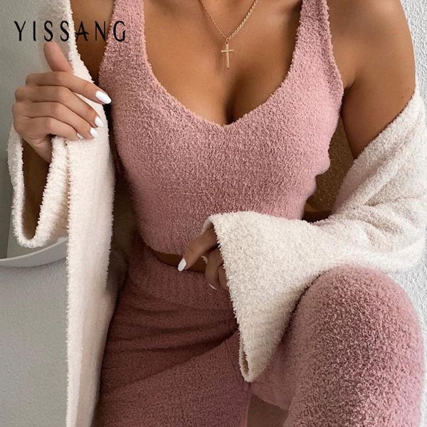 women's two piece pants yissang women knitted sweater set autumn suit lounge wear sleeveless casual outfits female crop 2 sets, White
women's two piece pants yissang women knitted sweater set autumn suit lounge wear sleeveless casual outfits female crop 2 sets, White