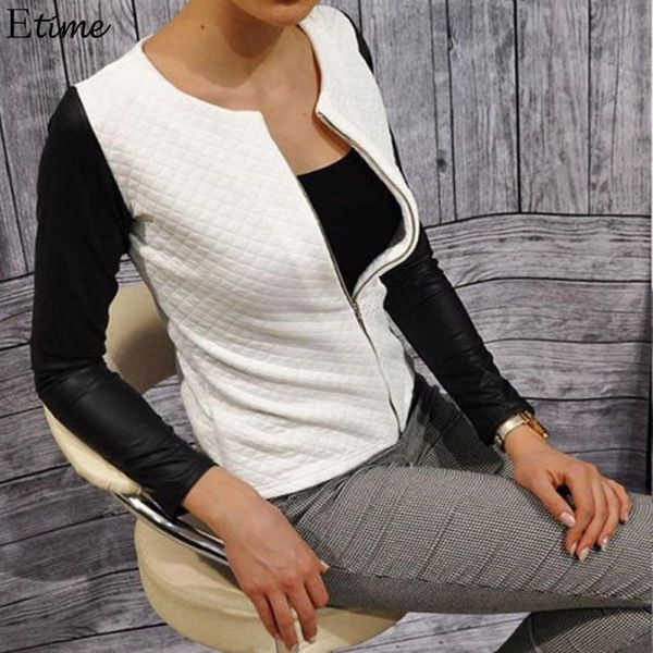 women's jackets sleeve coat closure o-neck casual women autumn zipper black slim spring long jacket patchwork white, Black;brown
women's jackets sleeve coat closure o-neck casual women autumn zipper black slim spring long jacket patchwork white, Black;brown