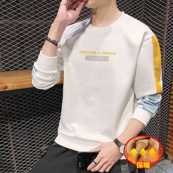 round neck sweater plush men's 2021 new spring brand pullover autumn loose trend versatile et, Black 
round neck sweater plush men's 2021 new spring brand pullover autumn loose trend versatile et, Black