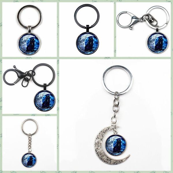 keychains retro dark cat in the moon po key ring fashion glass crystal pendant man woman charm bag car gift souvenir, Silver
keychains retro dark cat in the moon po key ring fashion glass crystal pendant man woman charm bag car gift souvenir, Silver