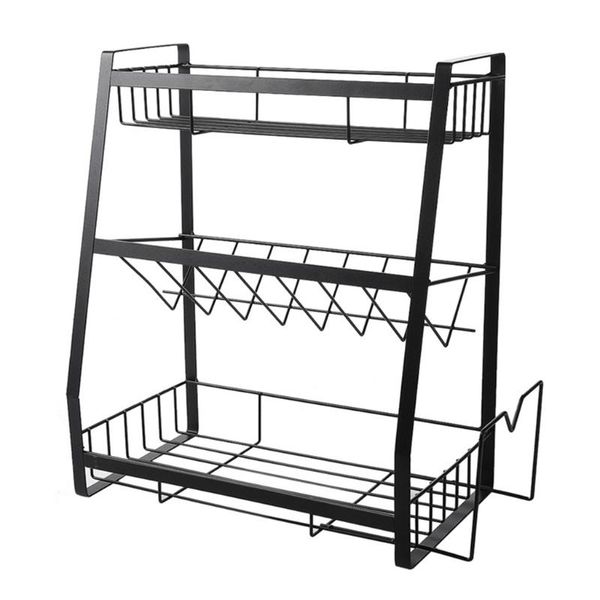 hooks & rails 3 tiers iron condiment spice shelf rack, seasoning storage jar bottles organizer holder for kitchenware supplies
hooks & rails 3 tiers iron condiment spice shelf rack, seasoning storage jar bottles organizer holder for kitchenware supplies