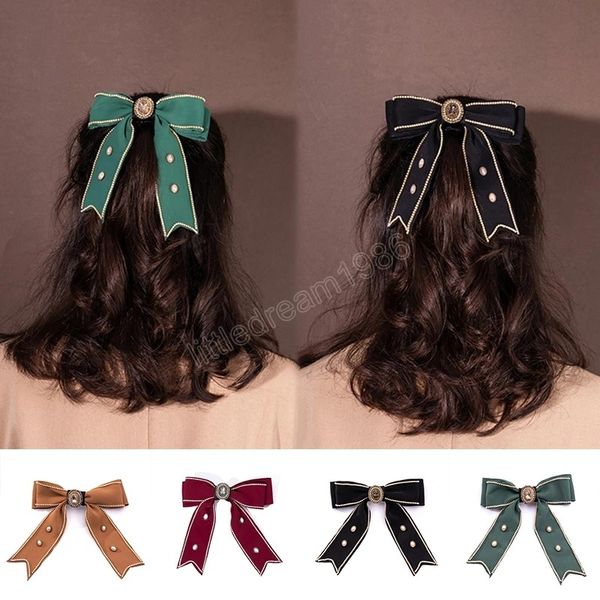 retro classic big bow hair clips women girls fashion imitation pearl lace ribbon spring hair pins elegant hair accessories, Golden;silver
retro classic big bow hair clips women girls fashion imitation pearl lace ribbon spring hair pins elegant hair accessories, Golden;silver