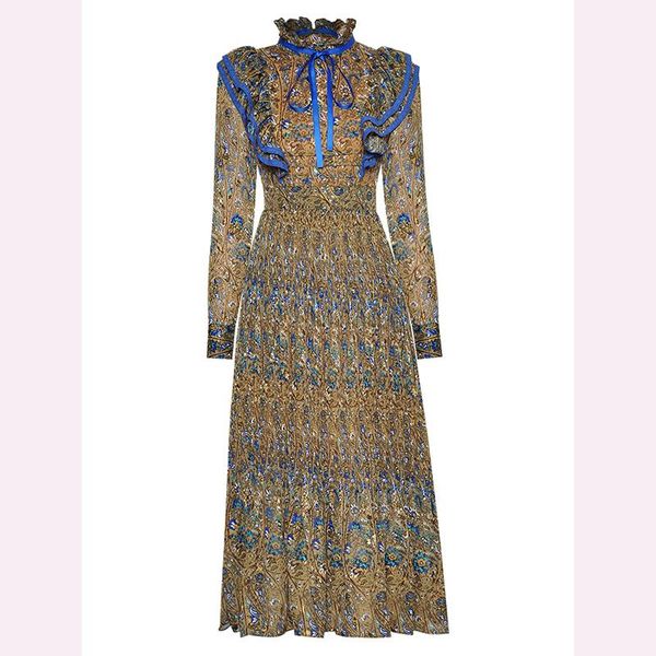 casual dresses est nice vintage printed with straight collar long sleeve ruffled pleated dress, Black;gray
casual dresses est nice vintage printed with straight collar long sleeve ruffled pleated dress, Black;gray