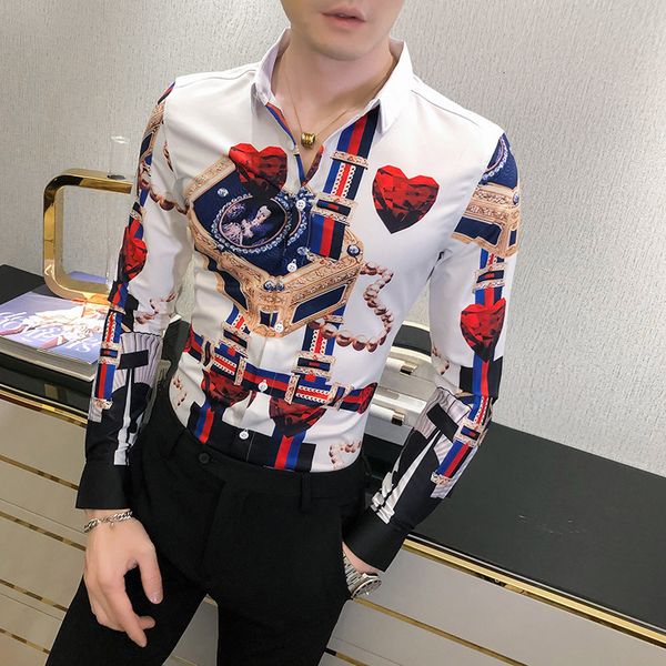 2021 new camisa hombre fashion print men formal tuxedo spring autumn slim fit long sleeve social shirt club prom clothes 0llj, White;black
2021 new camisa hombre fashion print men formal tuxedo spring autumn slim fit long sleeve social shirt club prom clothes 0llj, White;black