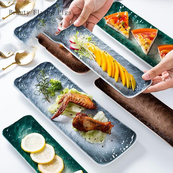 dishes & plates 1pcs creative stone strip rectangular ceramic plate western steak salad dessert cake sushi home kitchen storage decorative
dishes & plates 1pcs creative stone strip rectangular ceramic plate western steak salad dessert cake sushi home kitchen storage decorative