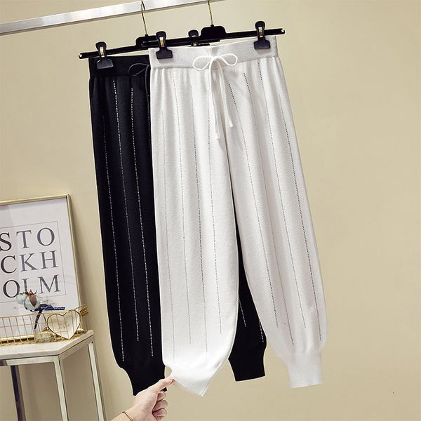 2021 new chic spring summer drawstring harem women trousers female ice silk knitted plus size radish pants 4xl194 10jq, Black
2021 new chic spring summer drawstring harem women trousers female ice silk knitted plus size radish pants 4xl194 10jq, Black